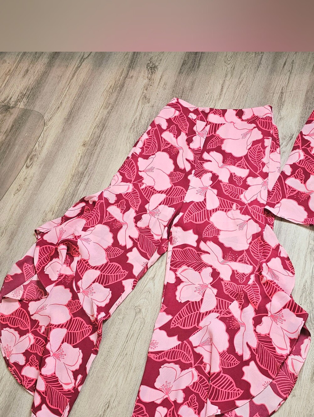 Sugar Lips Matching Halter Top Ruffle Wide Leg Pant Set